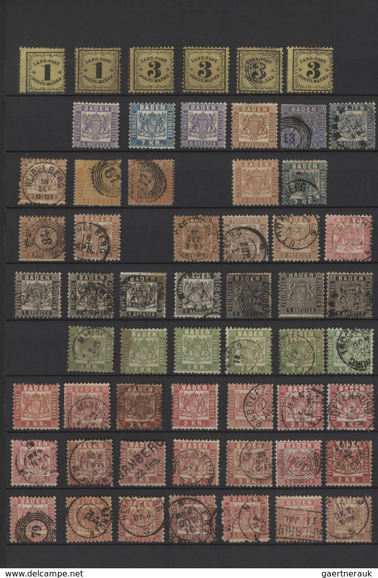 Altdeutschland Und Deutsches Reich: 1850/1950 (ca.), Umfangreicher Gestempelter Und Ungebrauchter Sa - Collections