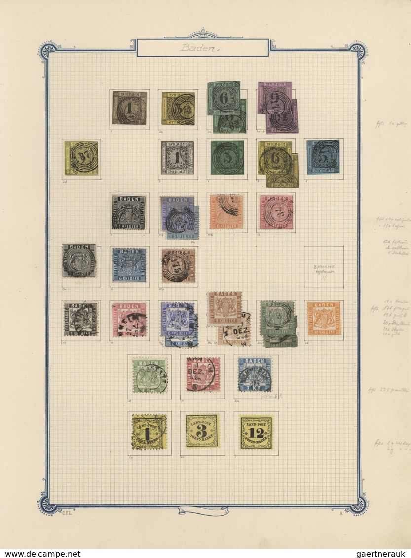 Altdeutschland Und Kolonien: 1849/1919, Großformatiges, Altes Permanent Album (ca 37x39 Cm, Klemmbin - Verzamelingen