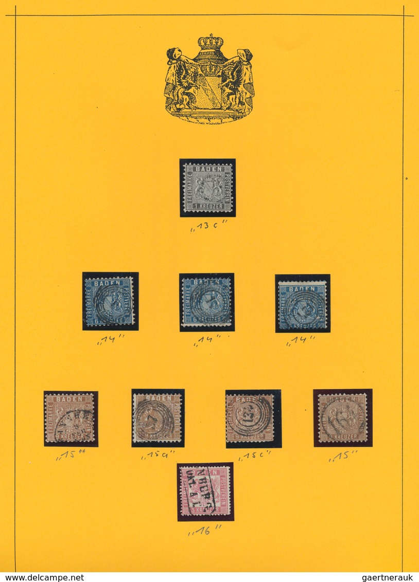Baden - Marken Und Briefe: 1819/1905 (ca.), Meist Gestempelte Sammlung Auf über 40 Selbstgestalteten - Sonstige & Ohne Zuordnung