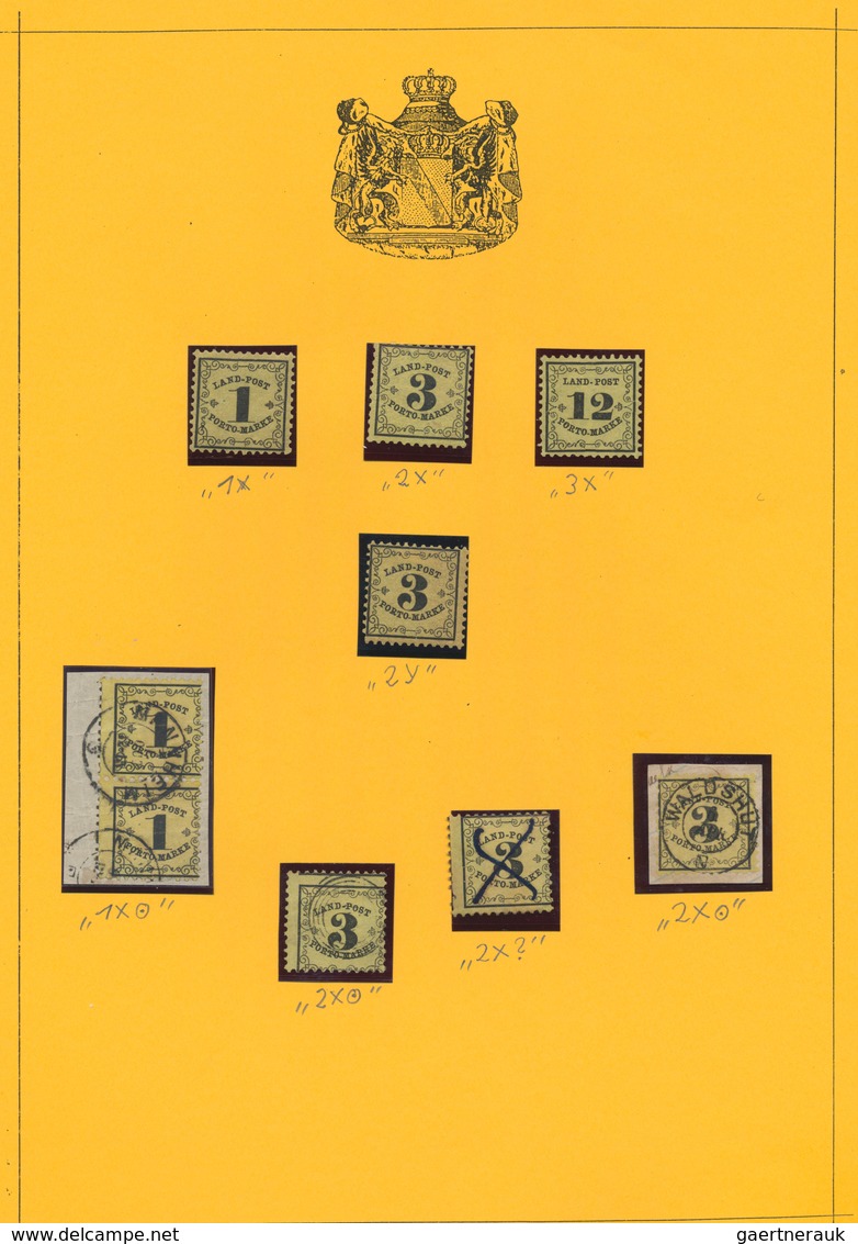 Baden - Marken und Briefe: 1819/1905 (ca.), meist gestempelte Sammlung auf über 40 selbstgestalteten
