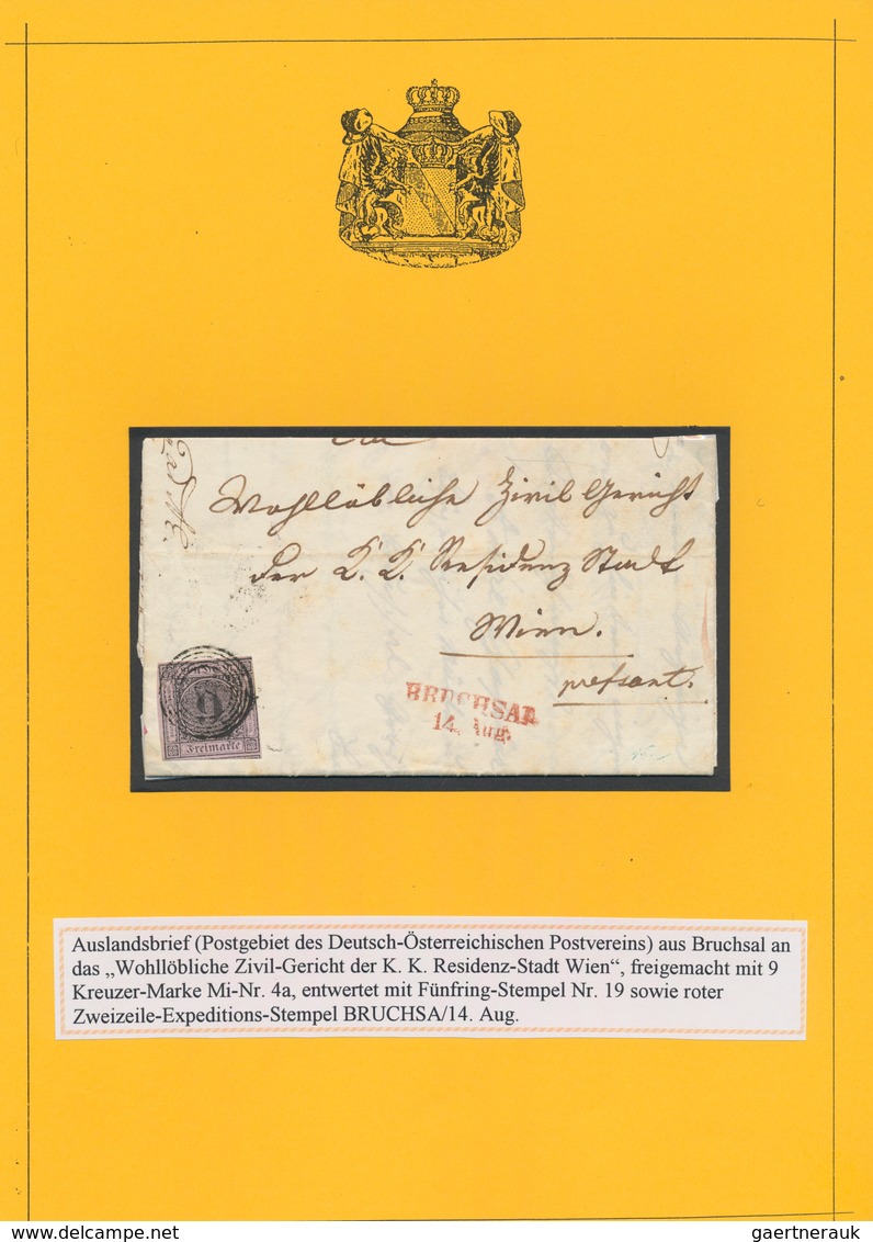 Baden - Marken und Briefe: 1819/1905 (ca.), meist gestempelte Sammlung auf über 40 selbstgestalteten