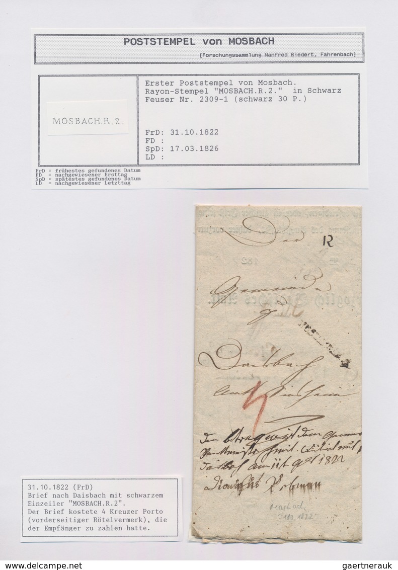 Baden - Marken und Briefe: 1820/1865 (ca.), umfangreiche spezialisierte (Stempel-)Sammlung in zwei R