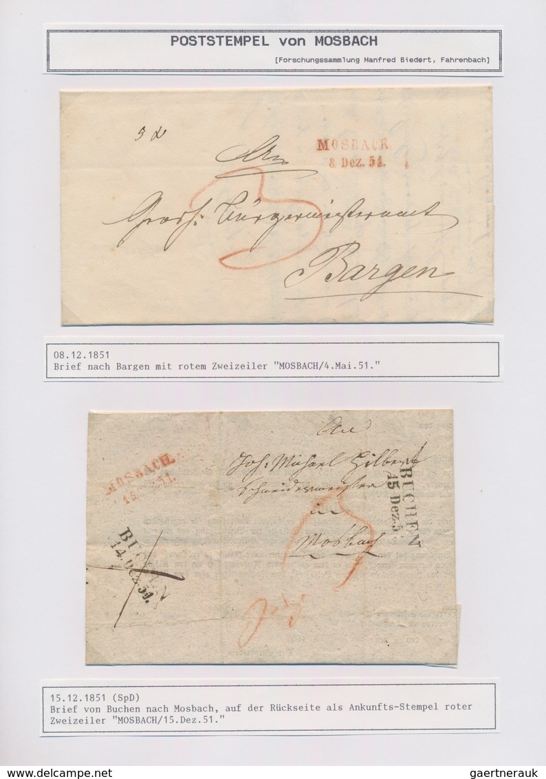 Baden - Marken und Briefe: 1820/1865 (ca.), umfangreiche spezialisierte (Stempel-)Sammlung in zwei R