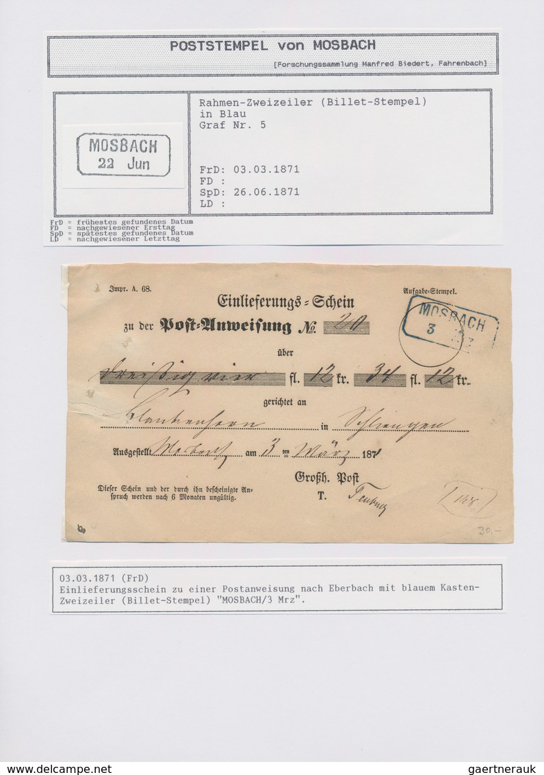 Baden - Marken und Briefe: 1820/1865 (ca.), umfangreiche spezialisierte (Stempel-)Sammlung in zwei R