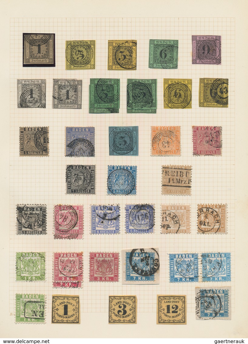 Baden - Marken Und Briefe: 1851/1868, Saubere Sammlung Von 37 Gestempelten Marken Ab MiNr. 1 Auf Alb - Sonstige & Ohne Zuordnung