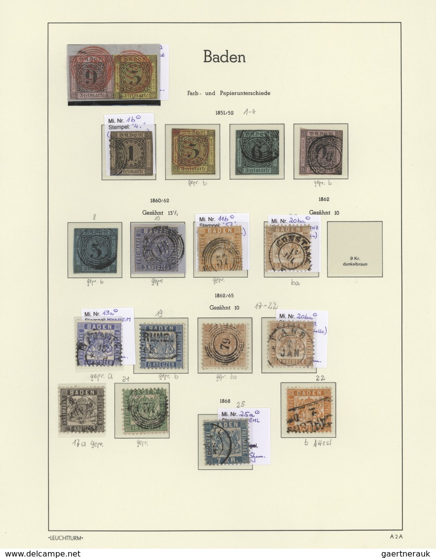 Baden - Marken Und Briefe: 1851-1868, Gestempelte In Den Hauptnummern überkomplette Sammlung Mit Vie - Otros & Sin Clasificación