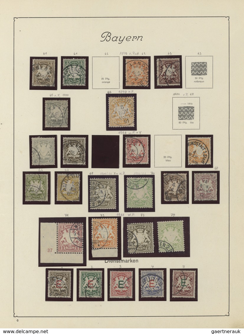 Bayern - Marken Und Briefe: 1849/1920, Saubere Gestempelte Sammlung, Immer Wieder Lebhaft Spezialisi - Andere & Zonder Classificatie