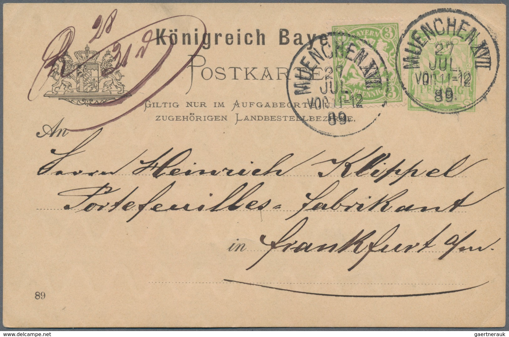 Bayern - Marken Und Briefe: 1870/1920 (ca.), Vielseitige Partie Von Ca. 137 Briefen, Karten Und Ganz - Andere & Zonder Classificatie