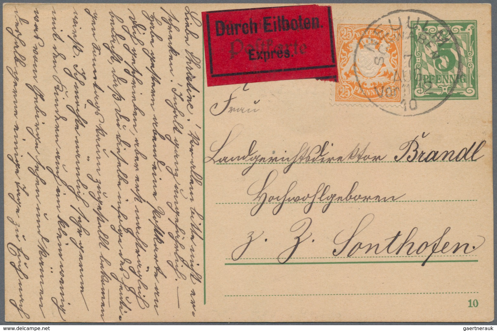 Bayern - Marken Und Briefe: 1870/1920 (ca.), Vielseitige Partie Von Ca. 137 Briefen, Karten Und Ganz - Sonstige & Ohne Zuordnung