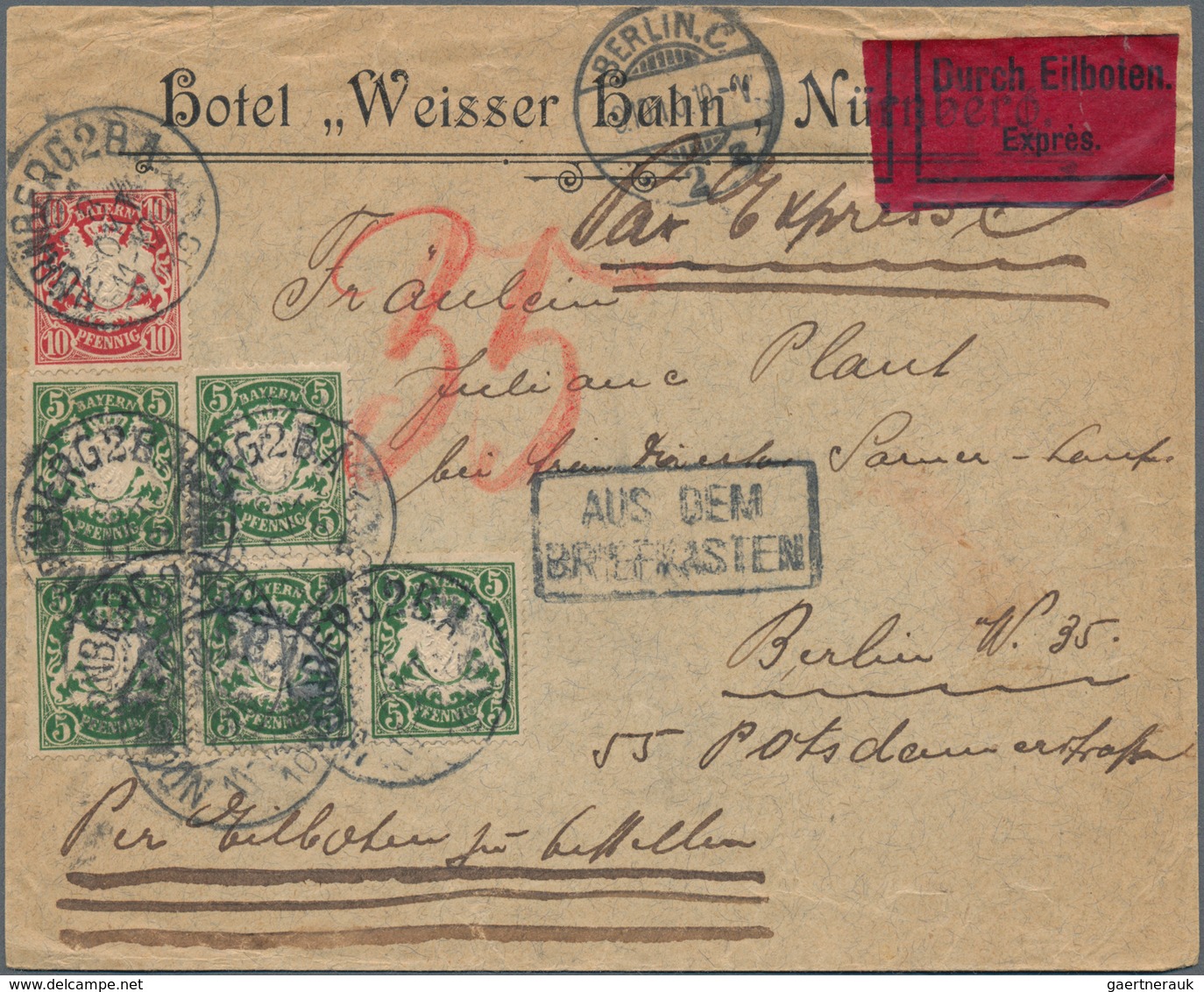 Bayern - Marken Und Briefe: 1870/1920 (ca.), Vielseitige Partie Von Fast 150 Briefen Und Karten, Dab - Andere & Zonder Classificatie