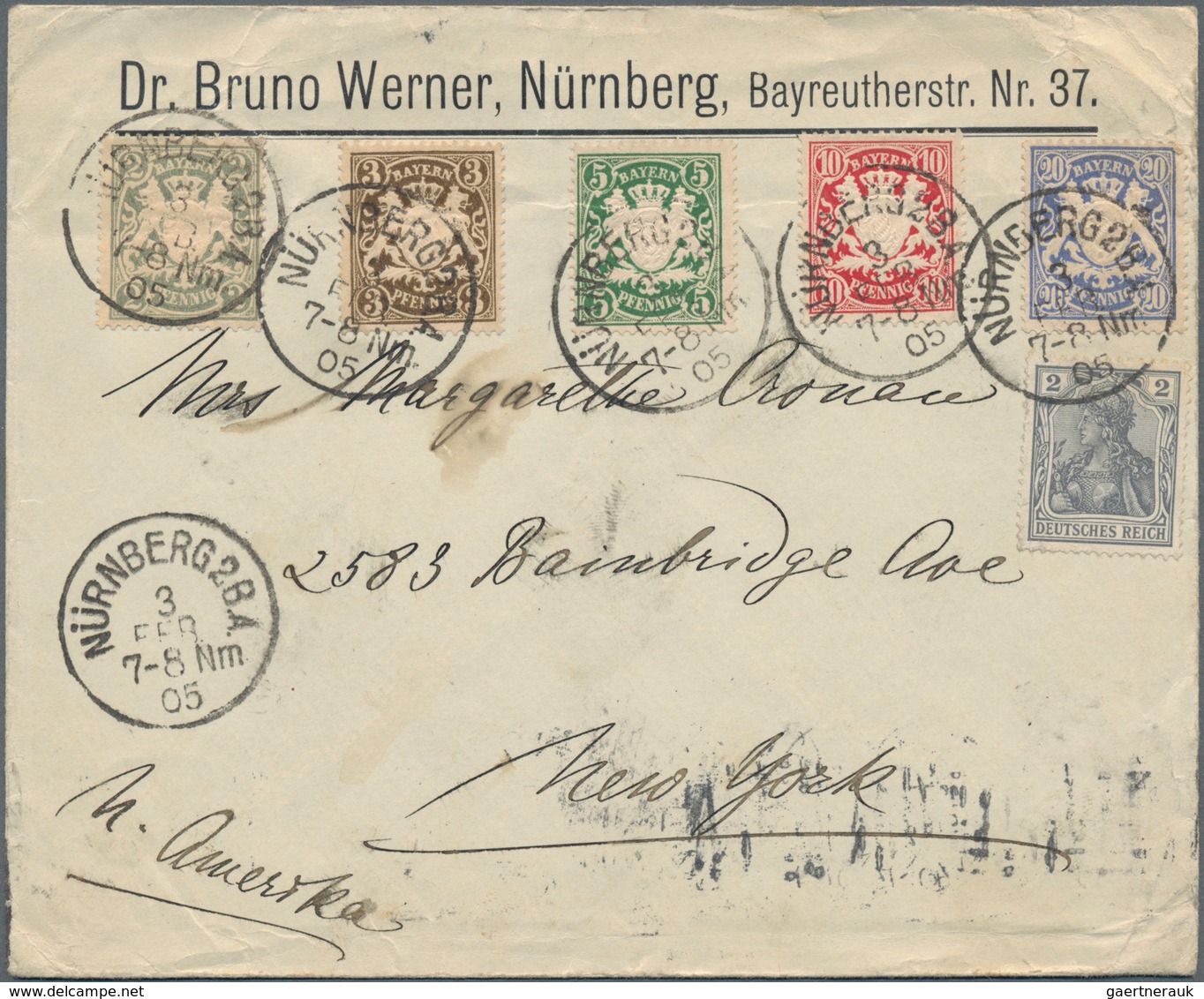 Bayern - Marken und Briefe: 1870/1920 (ca.), vielseitige Partie von fast 150 Briefen und Karten, dab