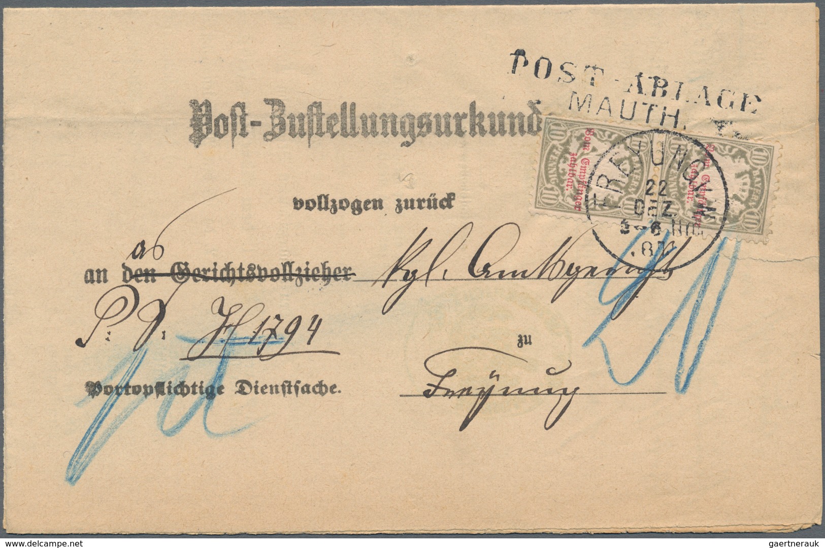 Bayern - Marken Und Briefe: 1875/1920, Interessante Partie Mit Ca.20 Belegen, Dabei MiNr.32 EF Auf O - Otros & Sin Clasificación