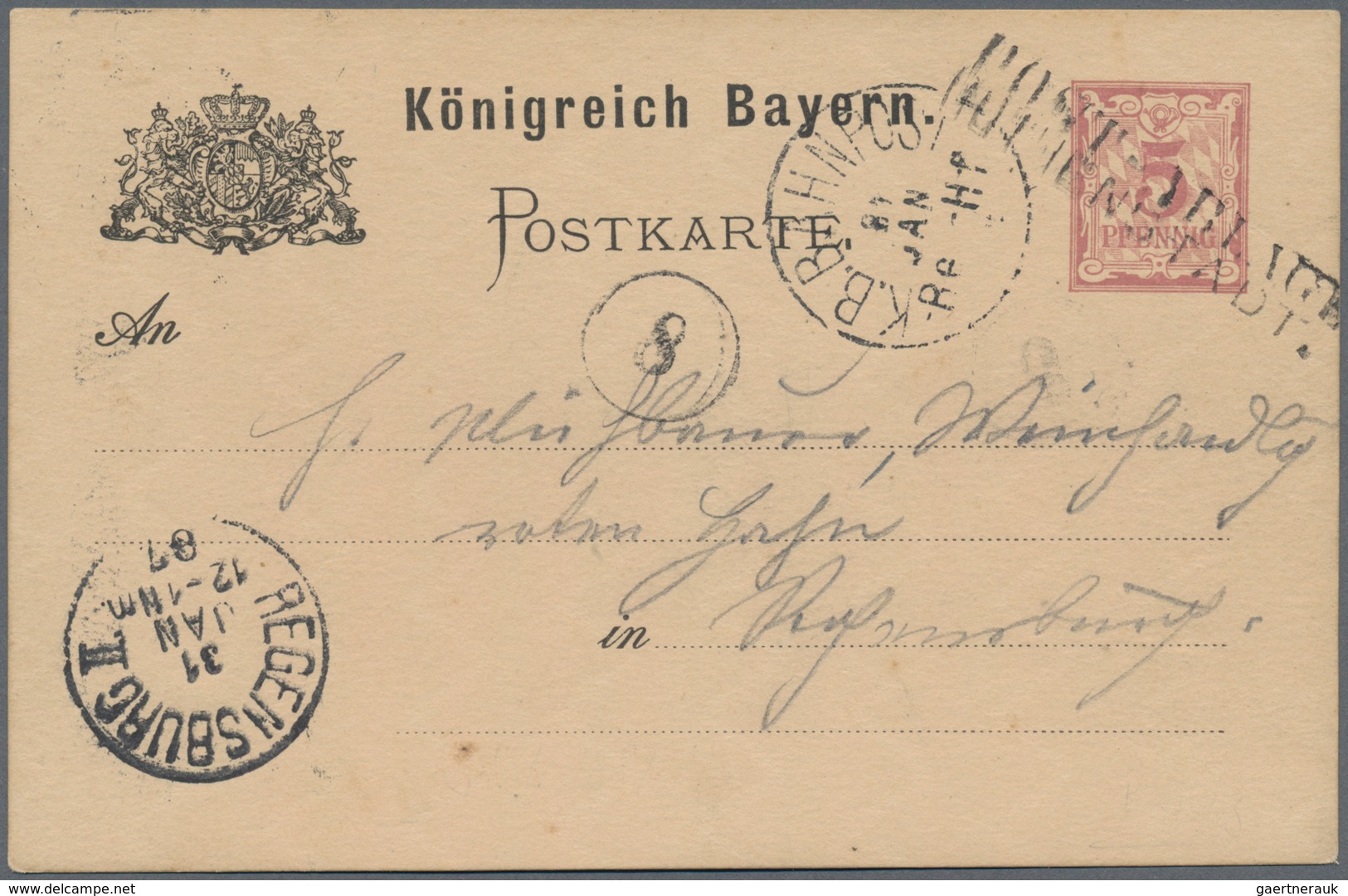 Bayern - Marken Und Briefe: 1876/1920, Gehaltvoller Posten Mit Ca.90 Belegen, Dabei Dienstpost Mit H - Sonstige & Ohne Zuordnung