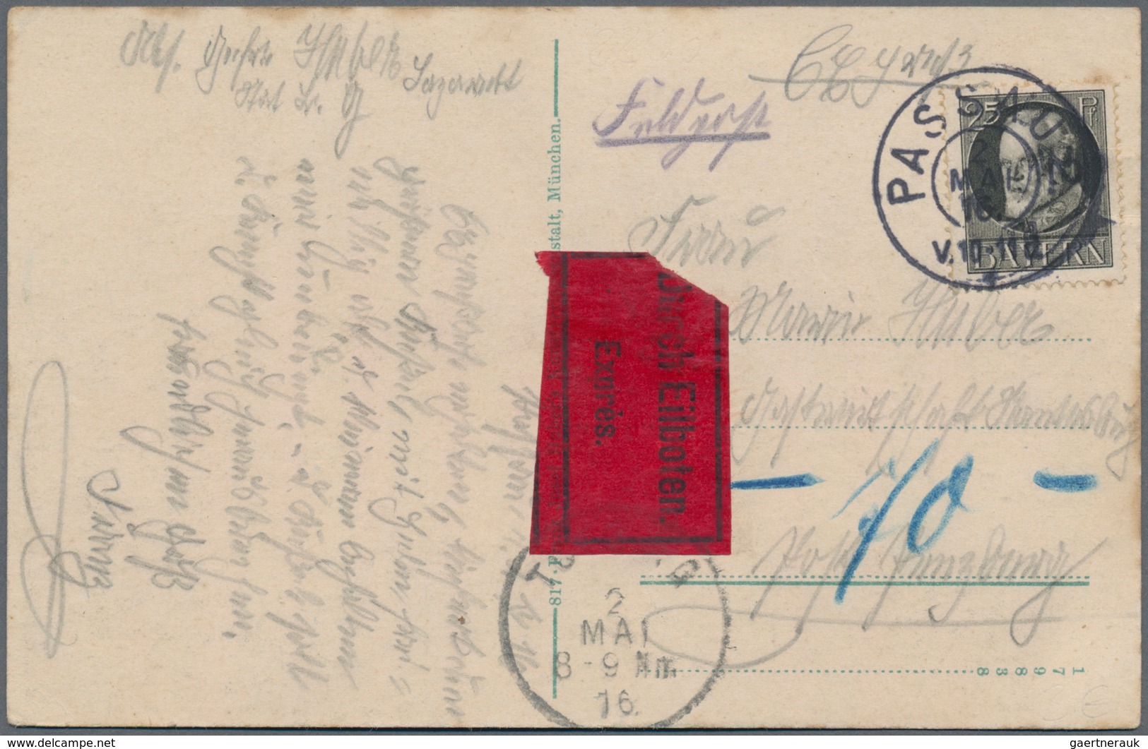 Bayern - Marken Und Briefe: 1876/1920, Gehaltvoller Posten Mit Ca.90 Belegen, Dabei Dienstpost Mit H - Otros & Sin Clasificación