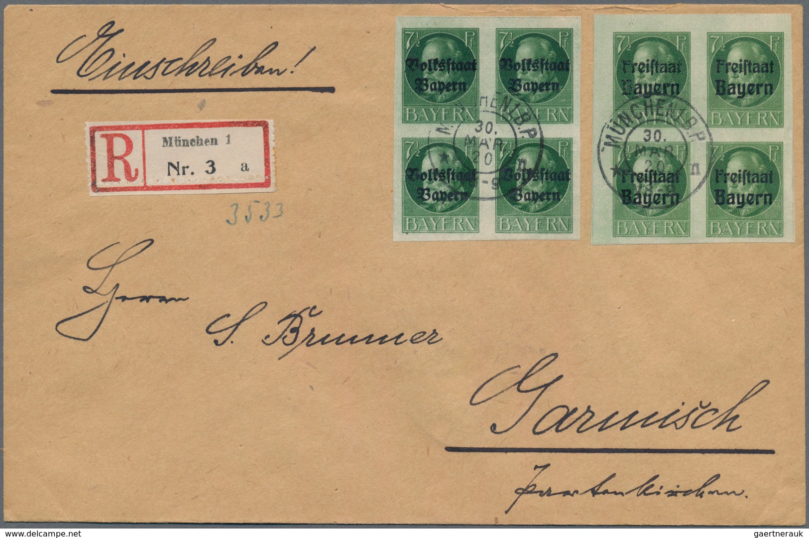 Bayern - Marken Und Briefe: 1876/1920, Gehaltvoller Posten Mit Ca.90 Belegen, Dabei Dienstpost Mit H - Sonstige & Ohne Zuordnung