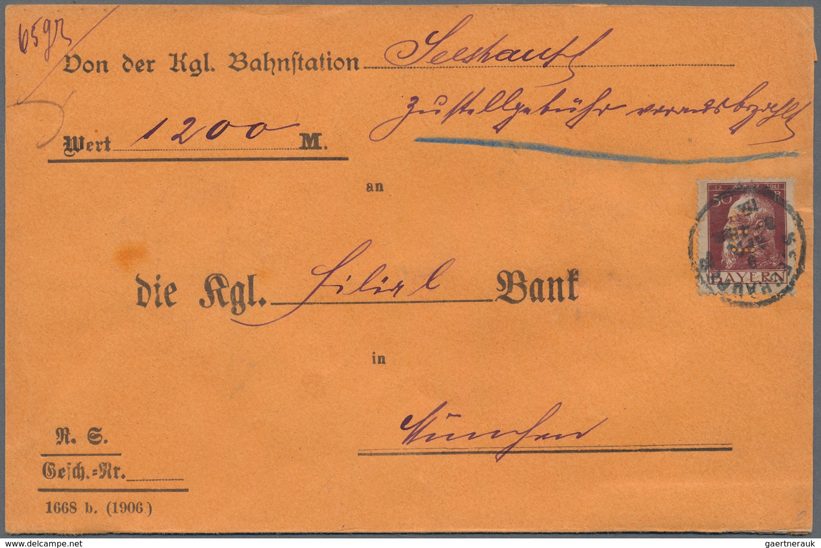 Bayern - Marken Und Briefe: 1876/1920, Gehaltvoller Posten Mit Ca.90 Belegen, Dabei Dienstpost Mit H - Otros & Sin Clasificación