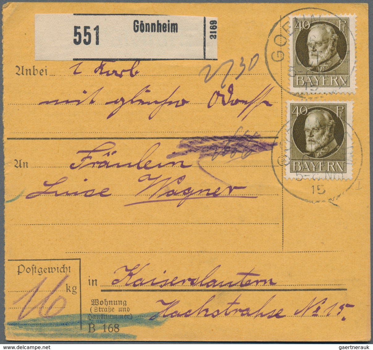 Bayern - Marken Und Briefe: 1876-1920 Inkl. Porto Und Dienst, Tolle Sammlung Von Ca. 620 Belegen Mit - Andere & Zonder Classificatie