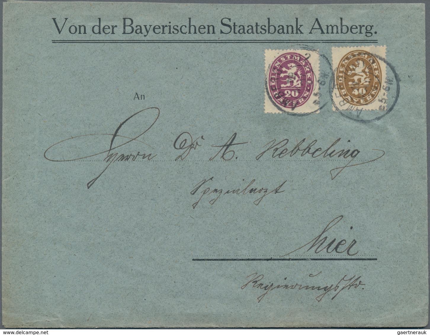 Bayern - Marken und Briefe: 1876-1920 inkl. Porto und Dienst, tolle Sammlung von ca. 620 Belegen mit