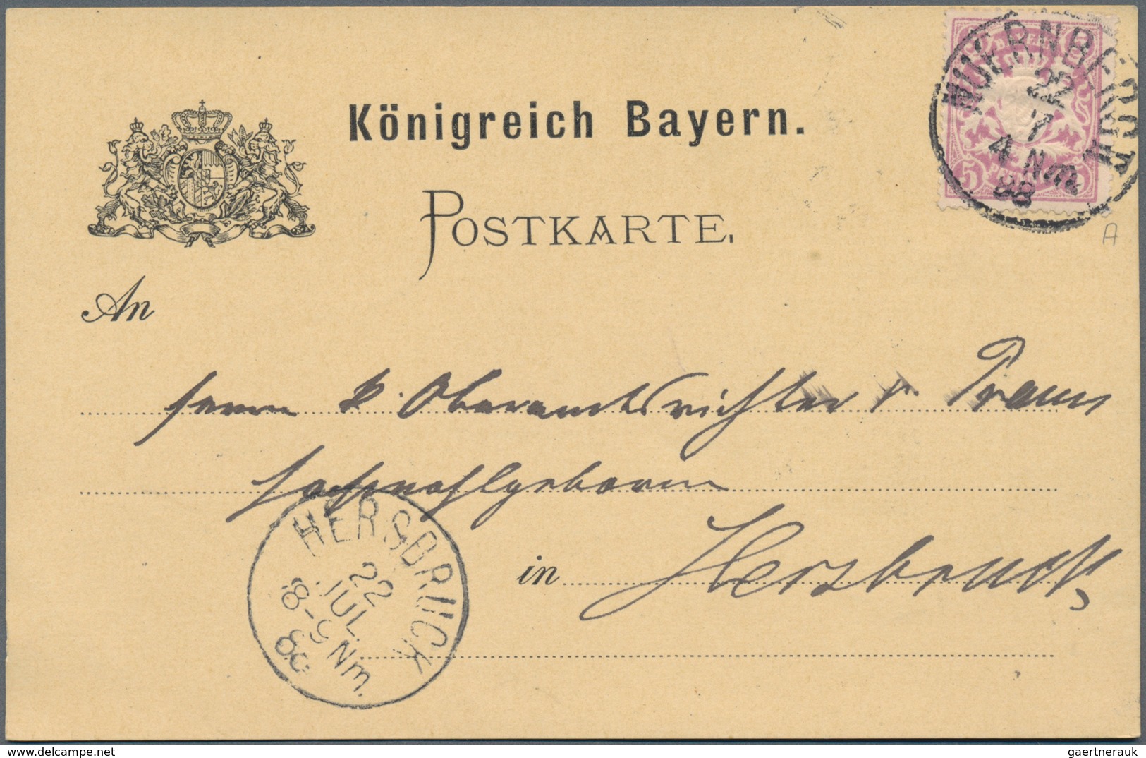 Bayern - Marken und Briefe: 1876-1920 inkl. Porto und Dienst, tolle Sammlung von ca. 620 Belegen mit