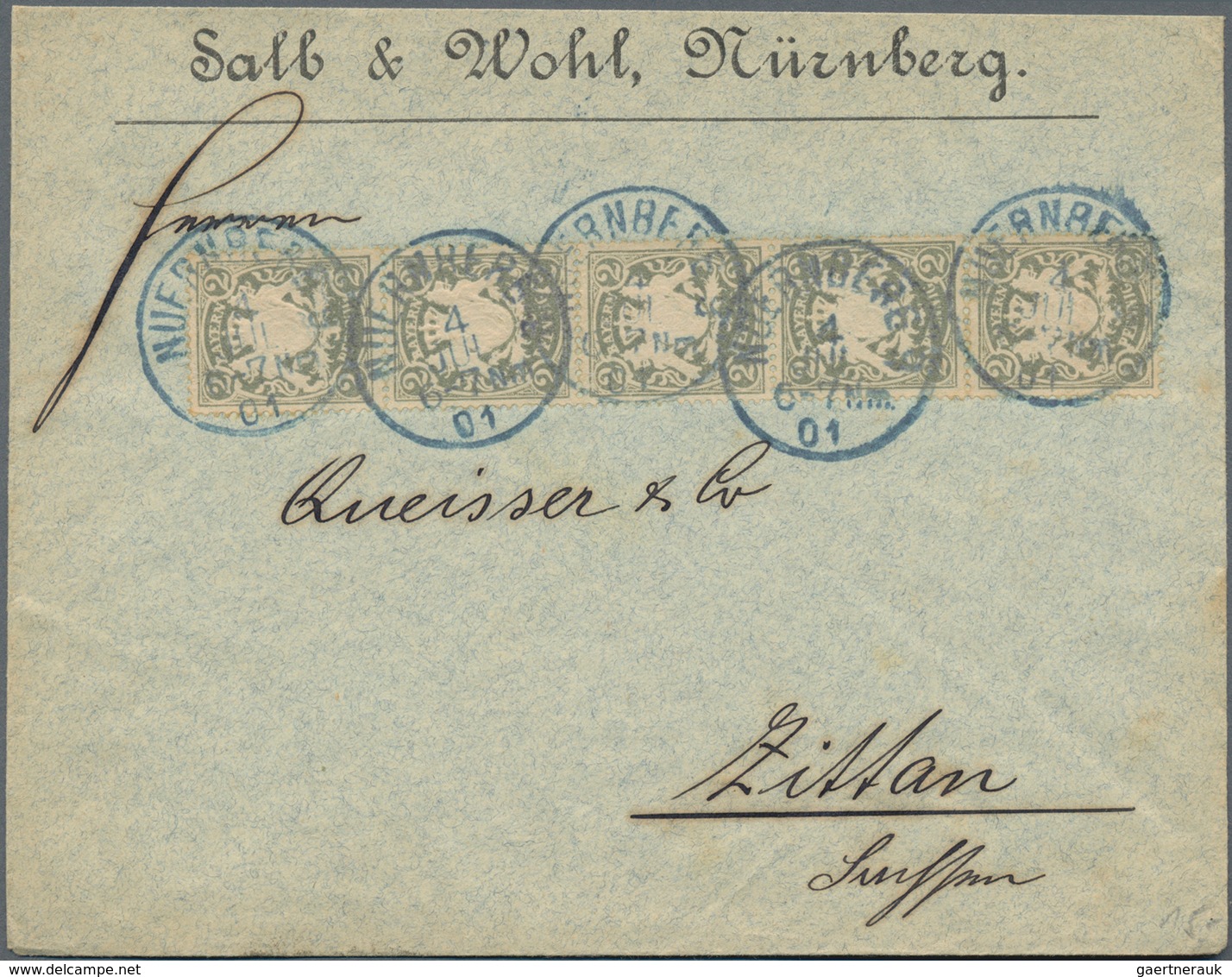 Bayern - Marken und Briefe: 1876-1920 inkl. Porto und Dienst, tolle Sammlung von ca. 620 Belegen mit