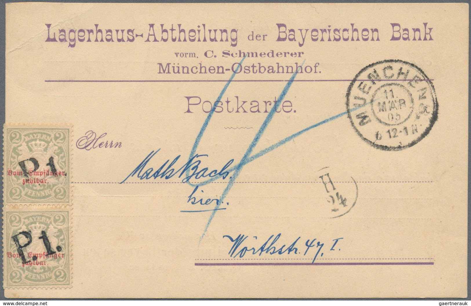 Bayern - Marken und Briefe: 1876-1920 inkl. Porto und Dienst, umfangreiches Studienmaterial mit taus
