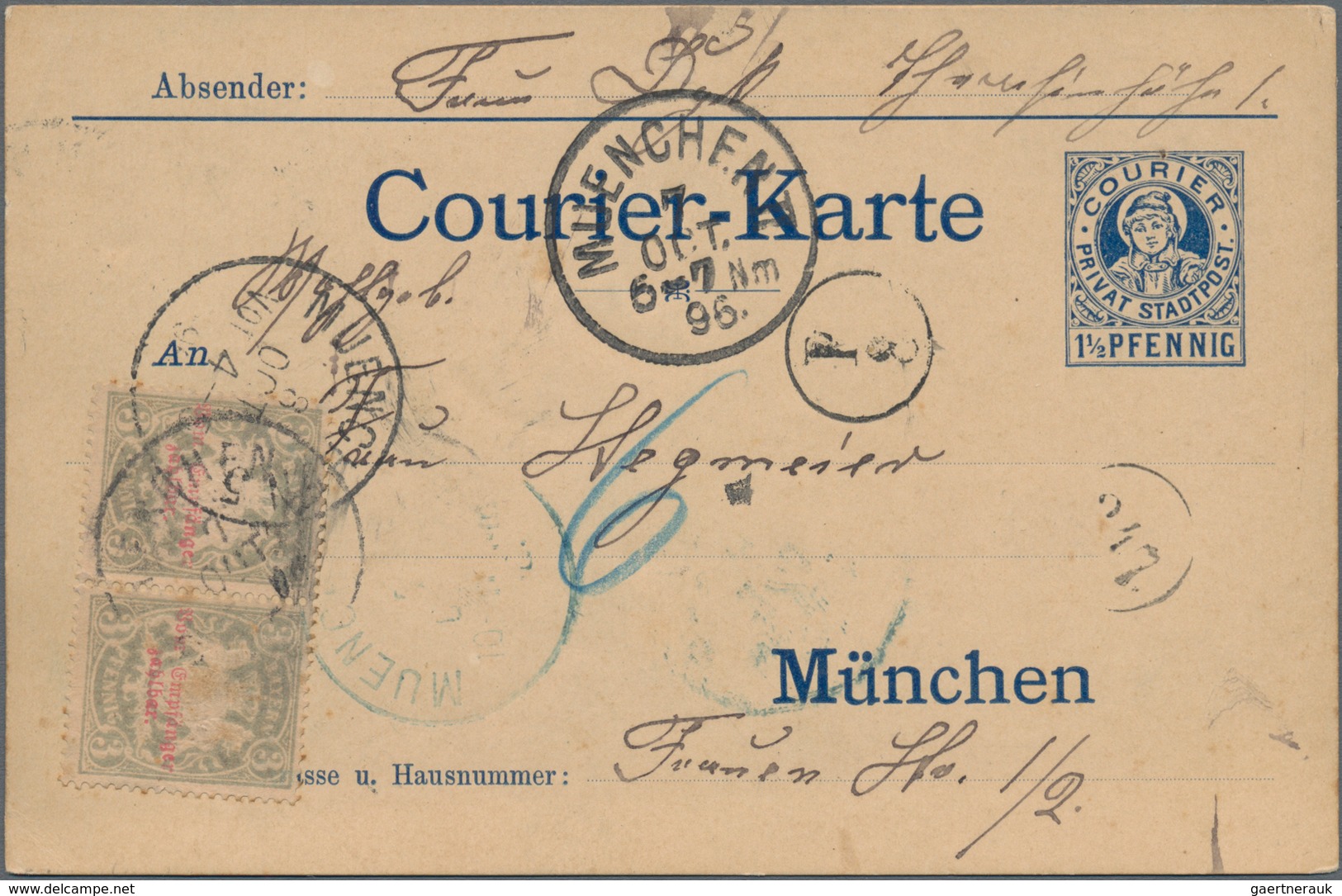 Bayern - Marken Und Briefe: 1877/1920, Interessante Partie Mit Ca.50 Belegen Ab Der "Pfennig"-Zeit, - Andere & Zonder Classificatie