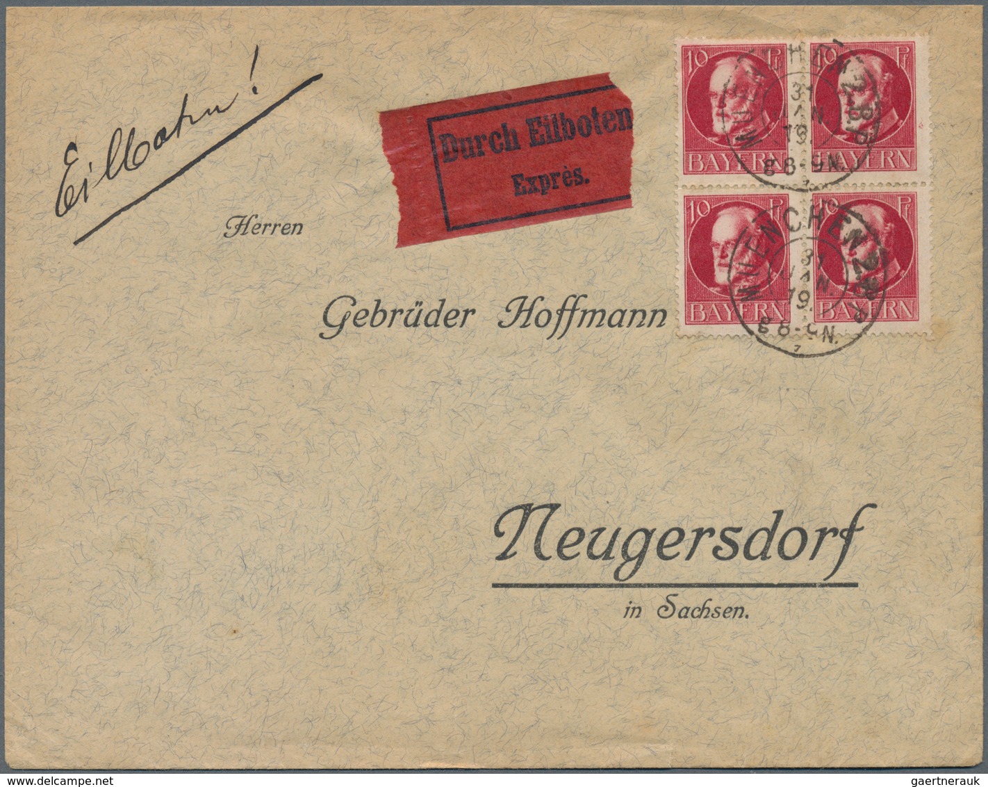 Bayern - Marken Und Briefe: 1889/1920, Interessanter Posten Von Ca. 200 Briefen Und Ganzsachen. Dabe - Other & Unclassified