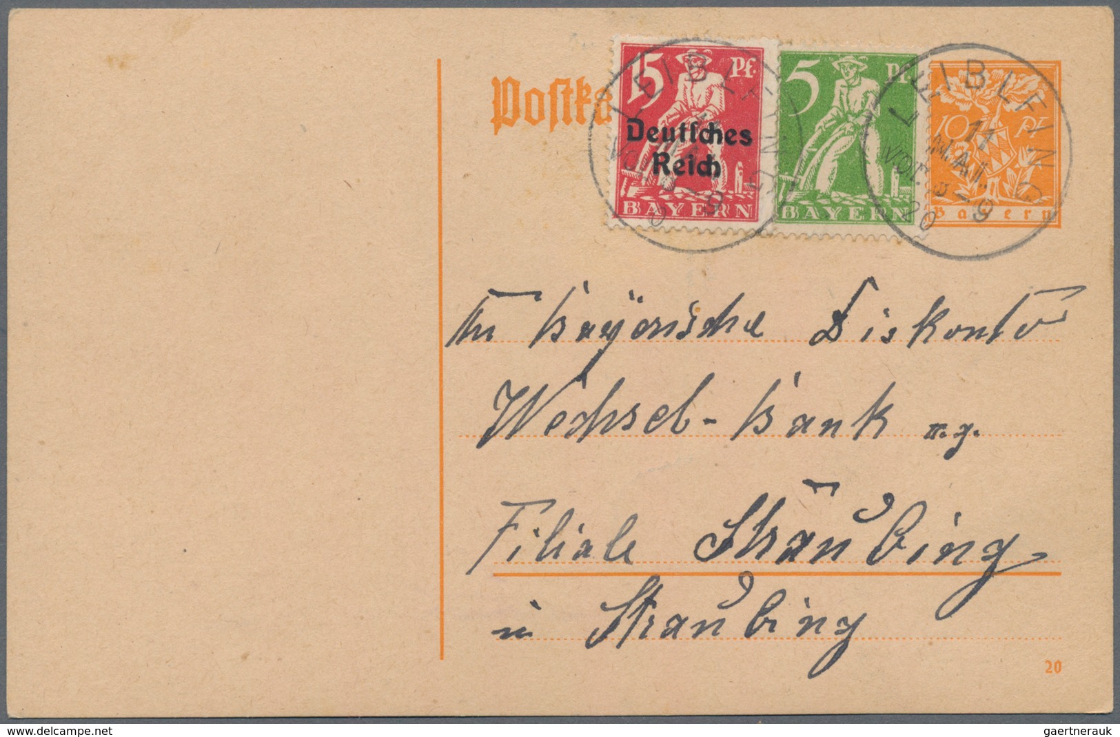 Bayern - Marken Und Briefe: 1920, MISCHFRANKATUREN Bayern-Deutsches Reich, Attraktives Konvolut Mit - Sonstige & Ohne Zuordnung