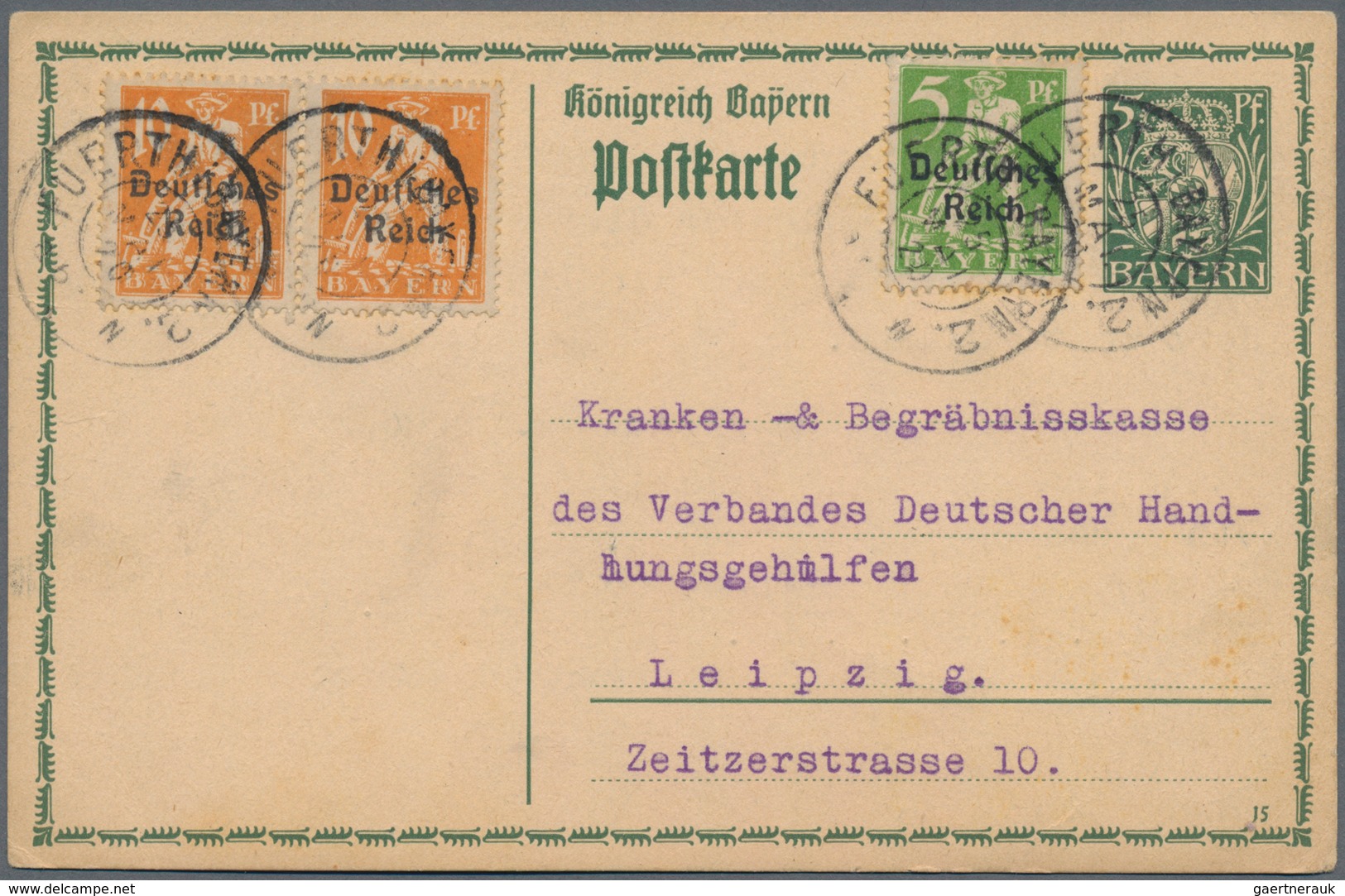 Bayern - Marken Und Briefe: 1920, MISCHFRANKATUREN Bayern-Deutsches Reich, Attraktives Konvolut Mit - Andere & Zonder Classificatie