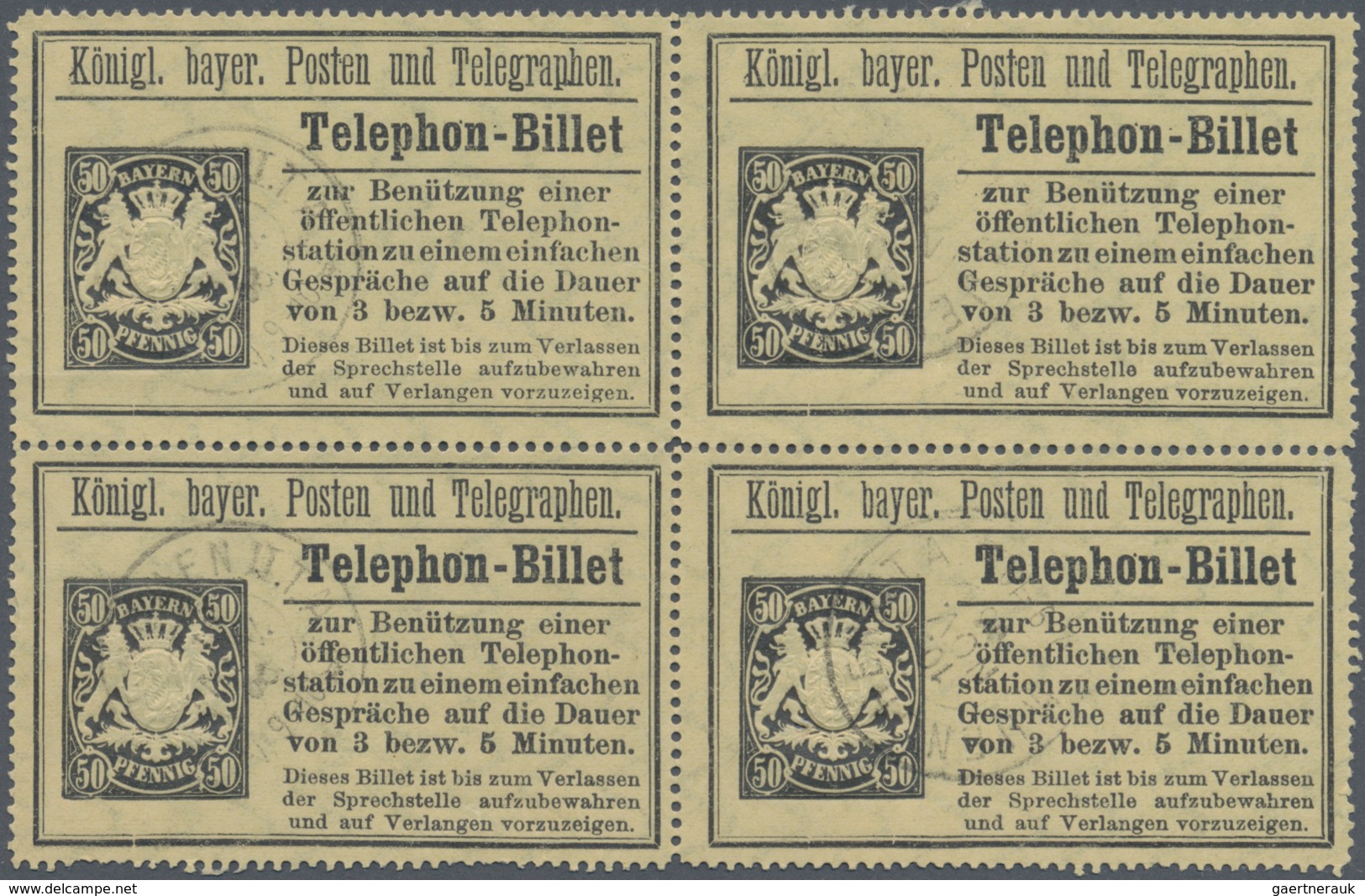 Bayern - Telefon-Billets: Telephon-Billetts, TB 5, 11, 13, 14, 15, 16, 18 (5) 19, 20, 21, 21 Viererb - Sonstige & Ohne Zuordnung