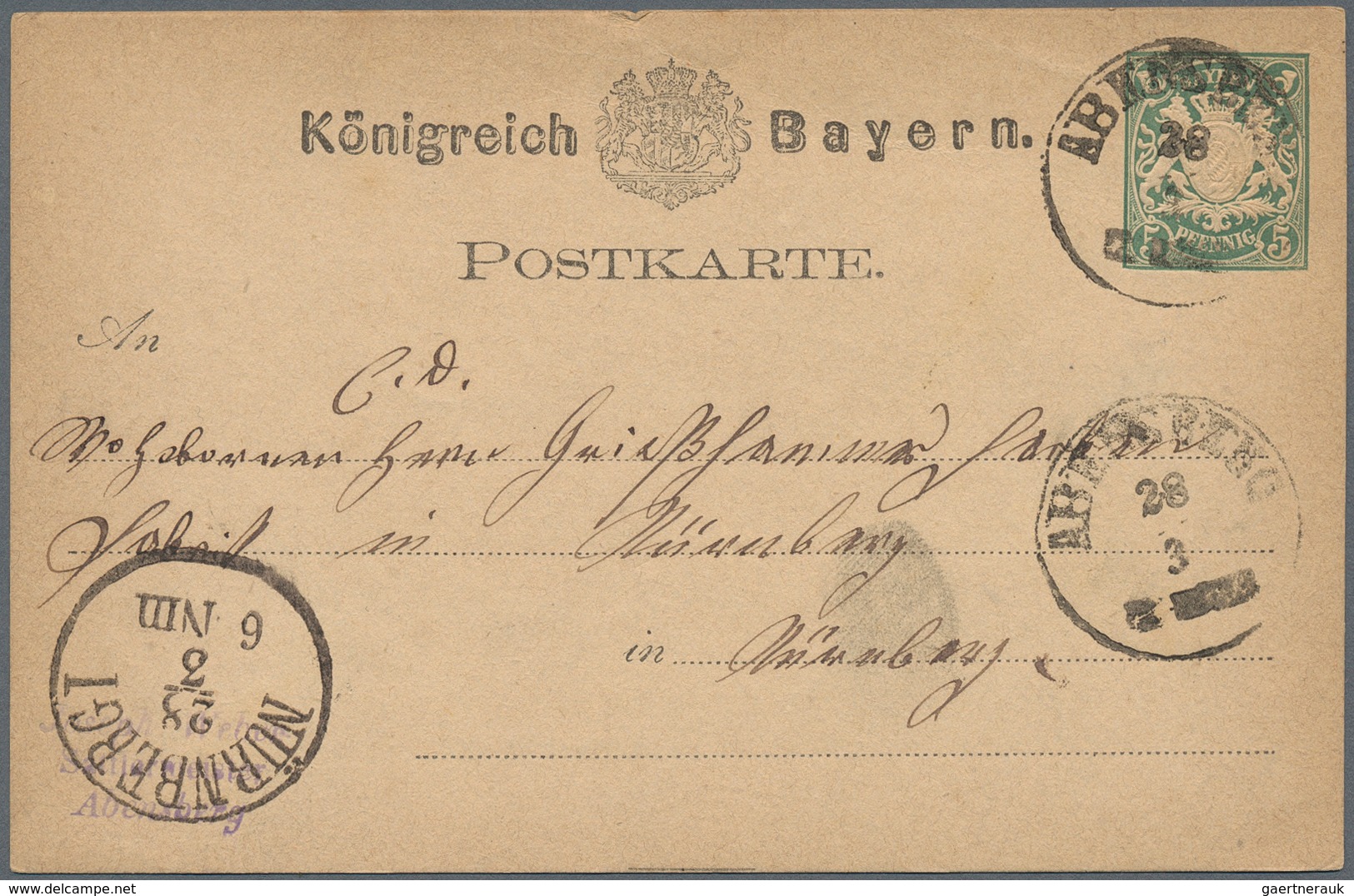 Bayern - Ganzsachen: 1875/84, Sammlung Von Ca. 691 Fast Ausschließlich Gebrauchten Ganzsachenkarten - Otros & Sin Clasificación