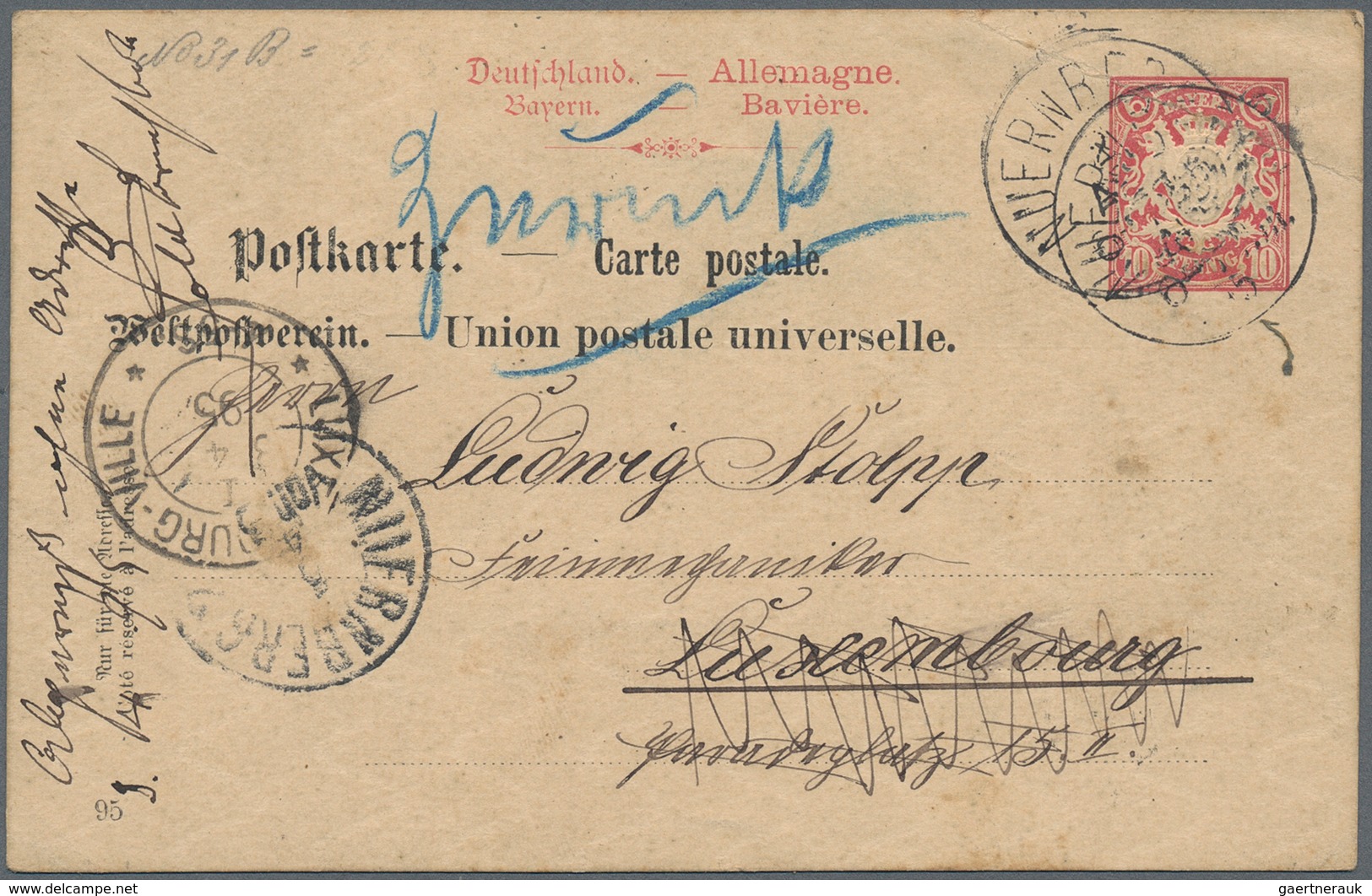 Bayern - Ganzsachen: 1879/82 Ca. 597 Bedarfsverwendete Ganzsachenkarten, Nur Wenige Ins Benachbarte - Andere & Zonder Classificatie
