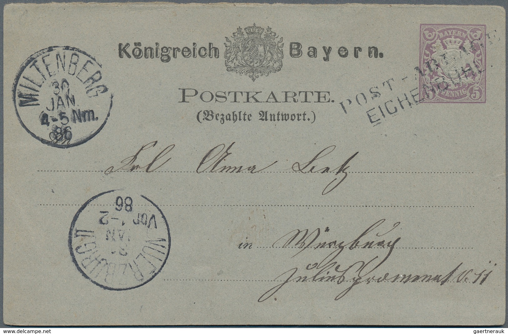 Bayern - Ortsstempel: Unterfranken, 188 bessere Belege der Bayernzeit mit Vorphilatelie, Kreuzerbele