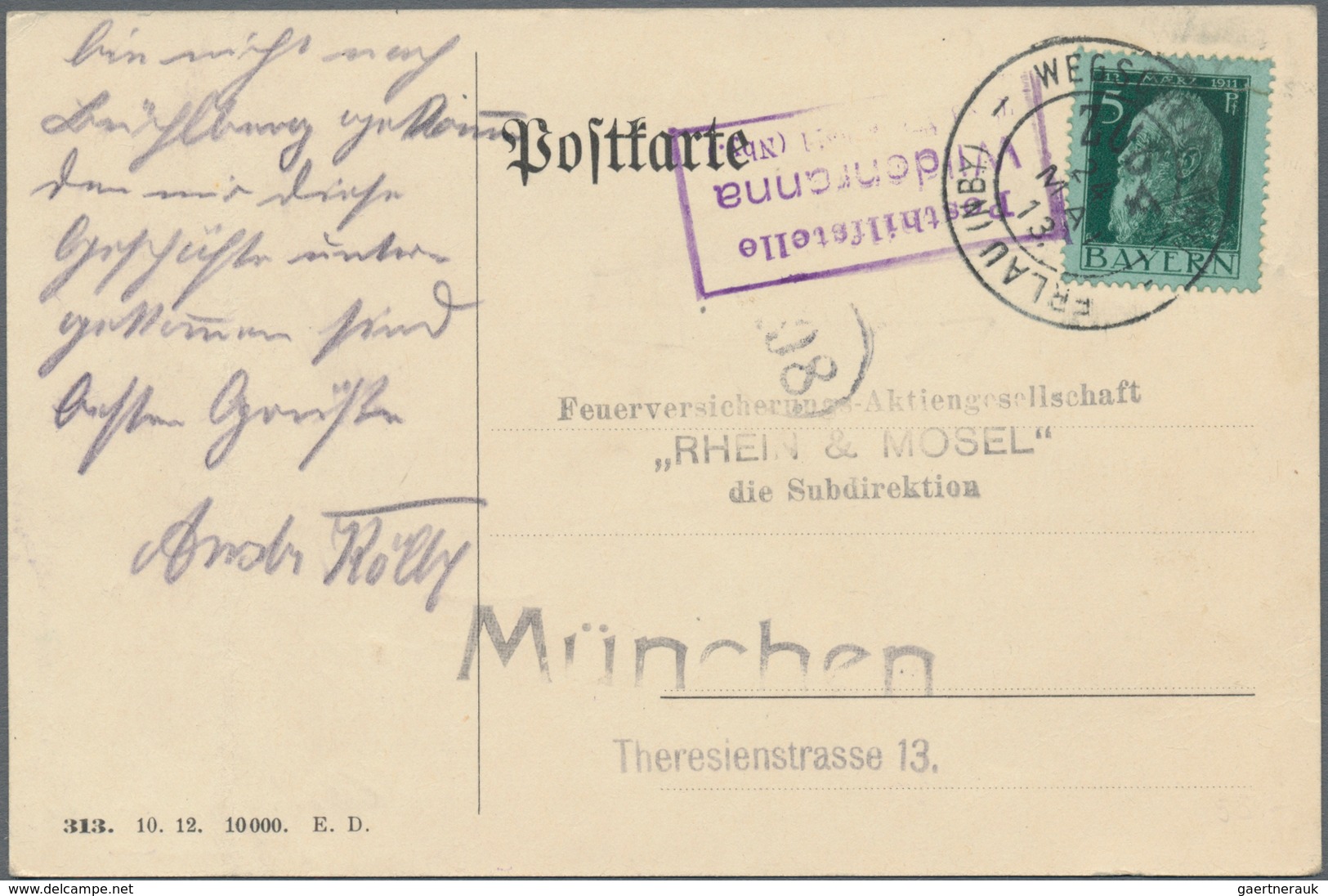 Bayern - Postablagestempel: 1899/1920, POSTHILFSTELLEN, Gehaltvolle Sammlung Mit Ca.50 Belegen, Dabe - Sonstige & Ohne Zuordnung