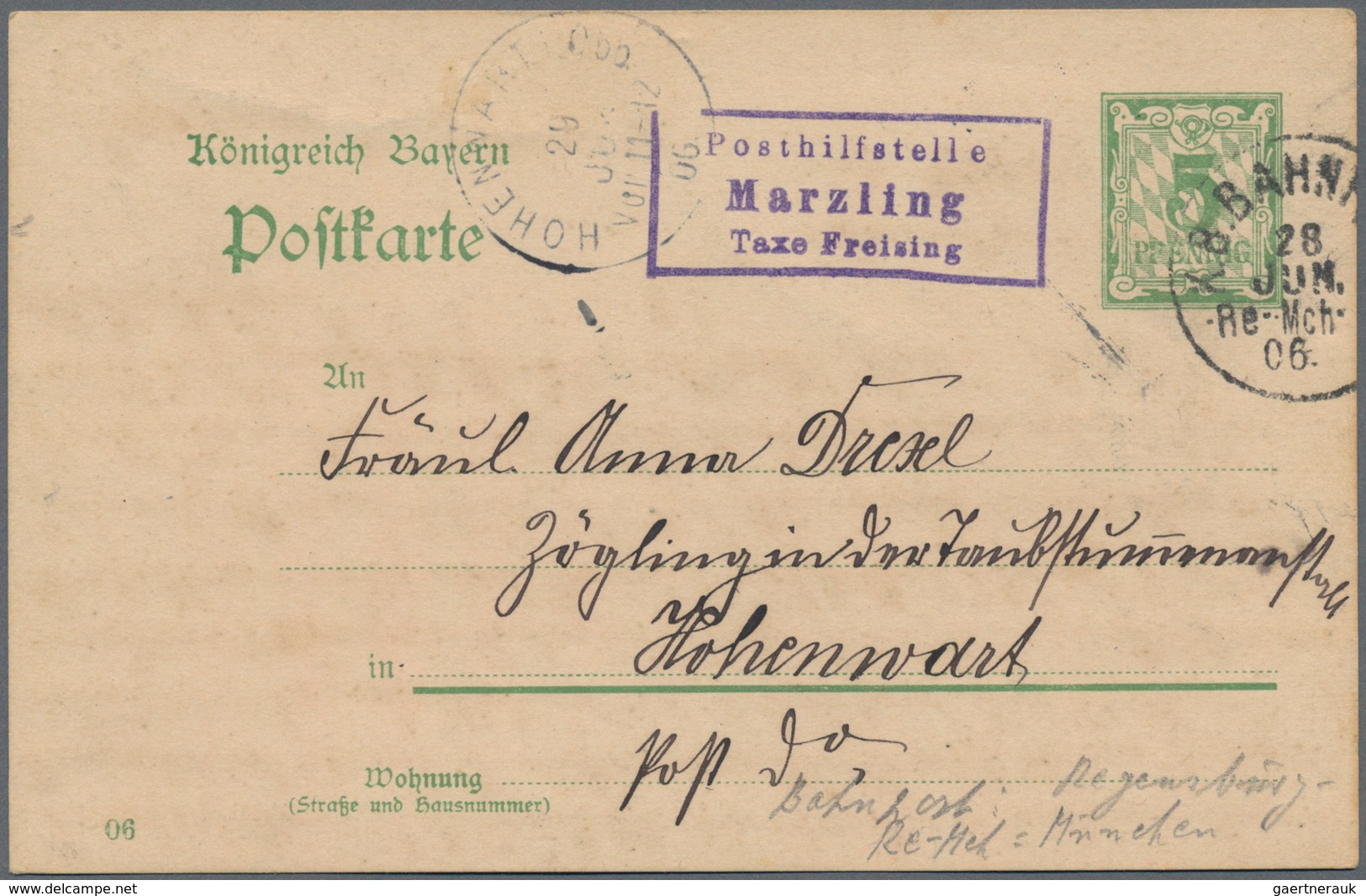 Bayern - Postablagestempel: 1900/1920 (ca.) POSTHILFSTELLEN-STEMPEL, mehr als 110 Ansichtkarten und