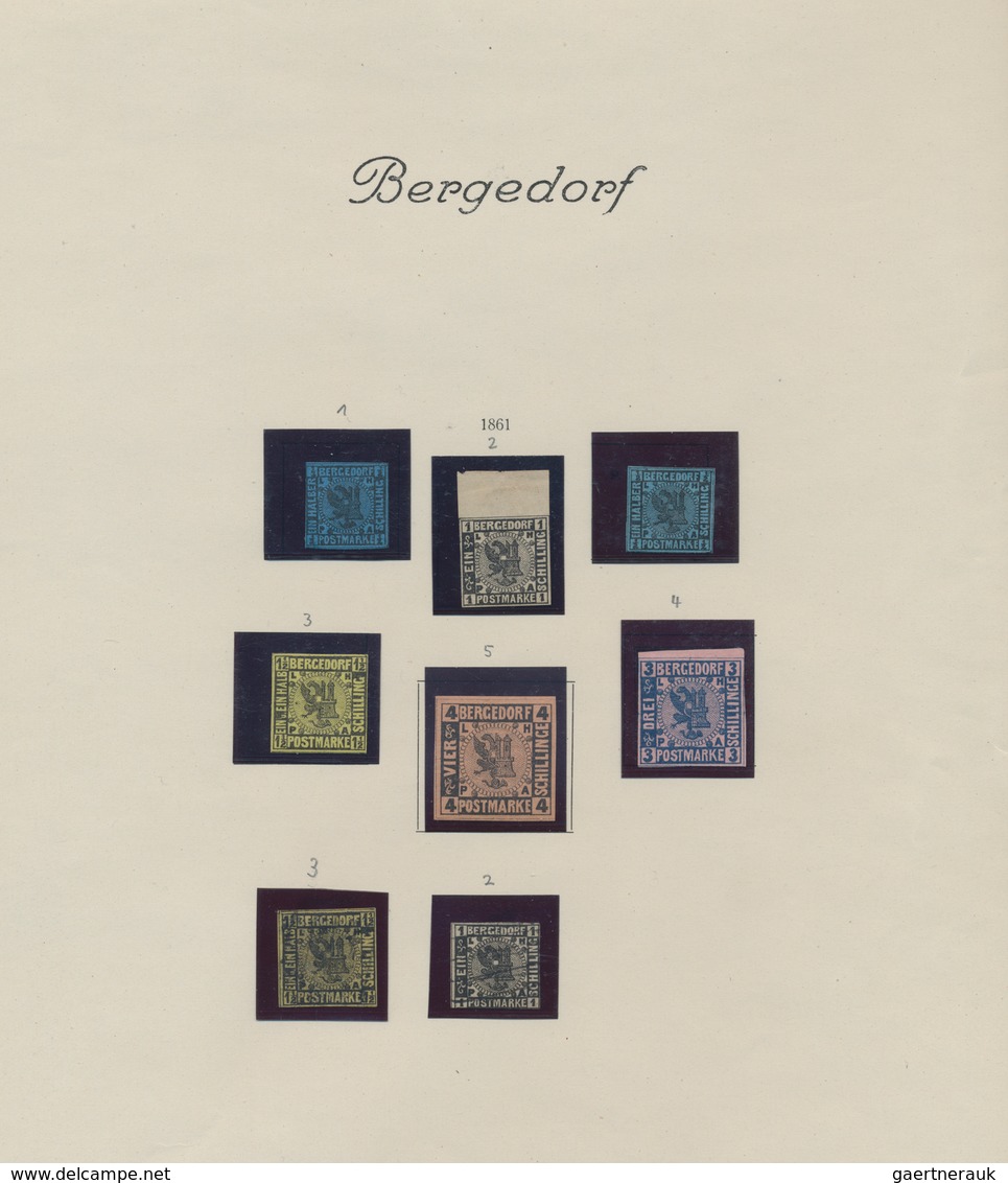 Bergedorf - Marken Und Briefe: 1861/1867, Kleine Sammlungspartie Mit Sechs Ungebrauchten Und Zwei Ge - Bergedorf