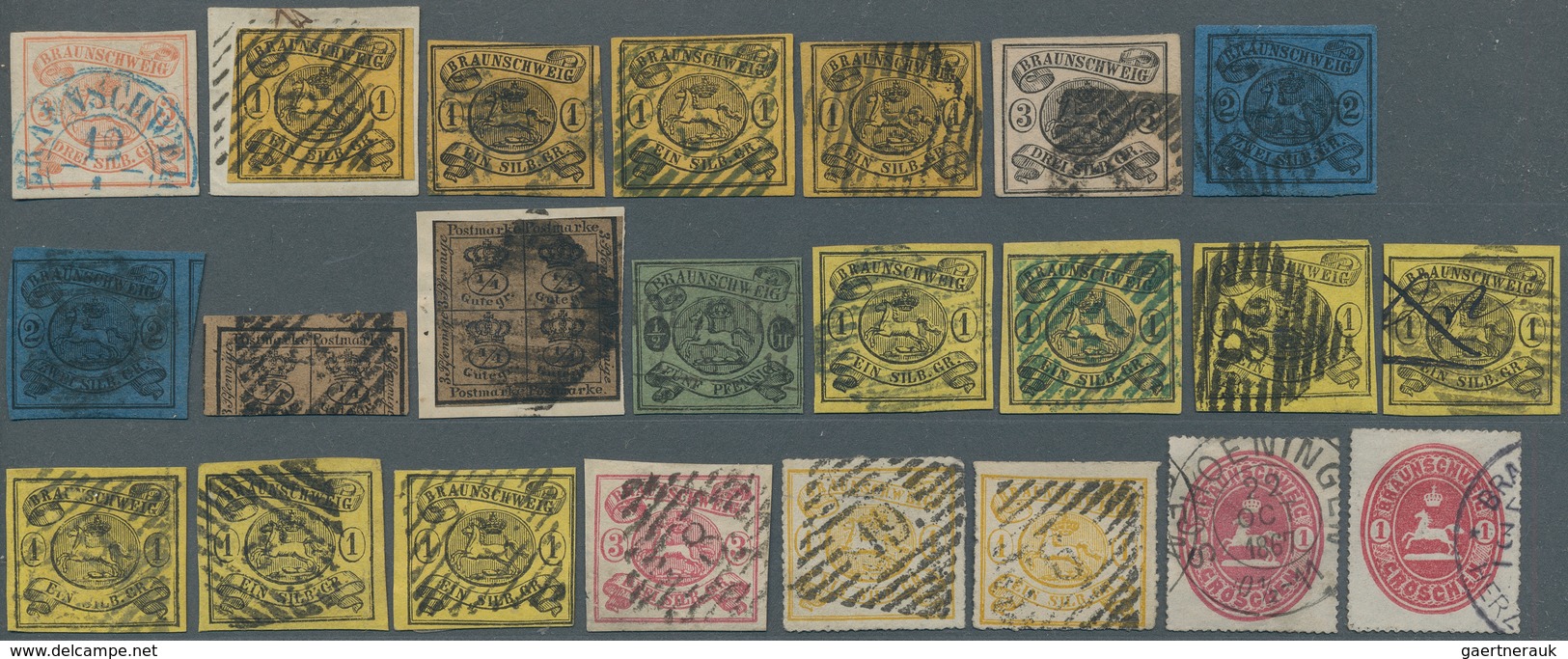 Braunschweig - Marken Und Briefe: 1852/1865, Sauber Gestempelte Sammlungapartie Von 23 Marken, Etwas - Braunschweig