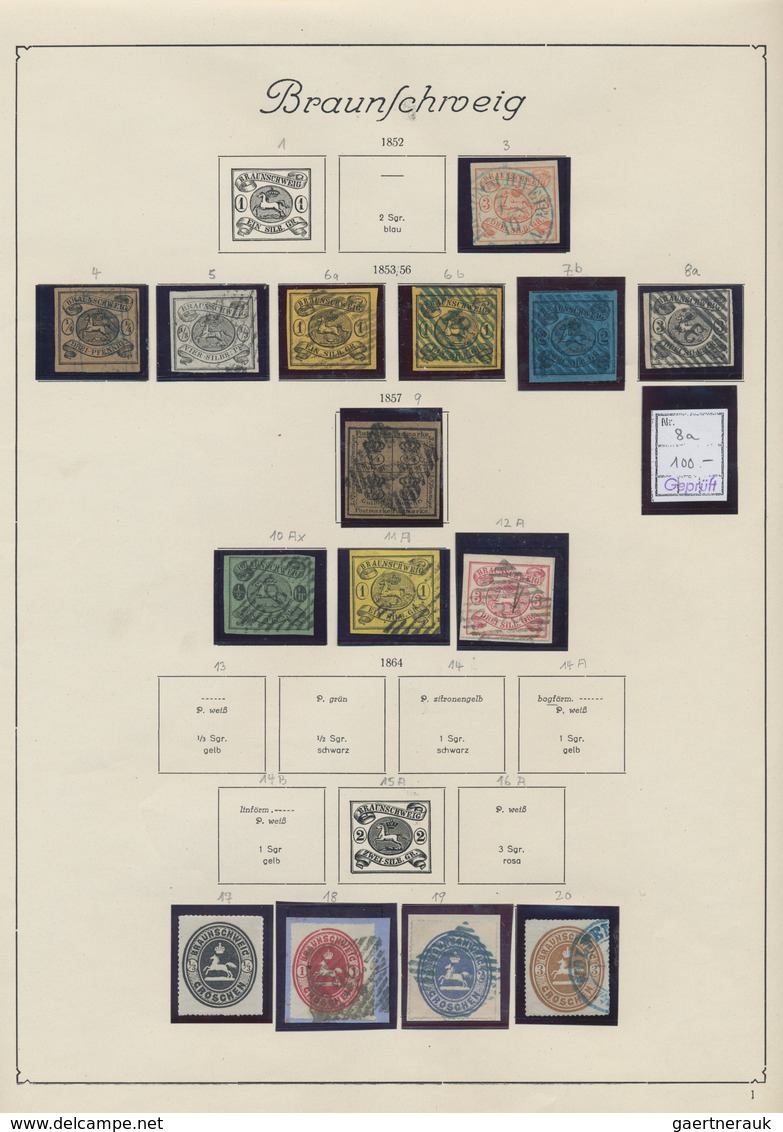 Braunschweig - Marken Und Briefe: 1852/1865, Saubere, Meist Gestempelte Sammlung Von 15 Marken Auf A - Brunswick