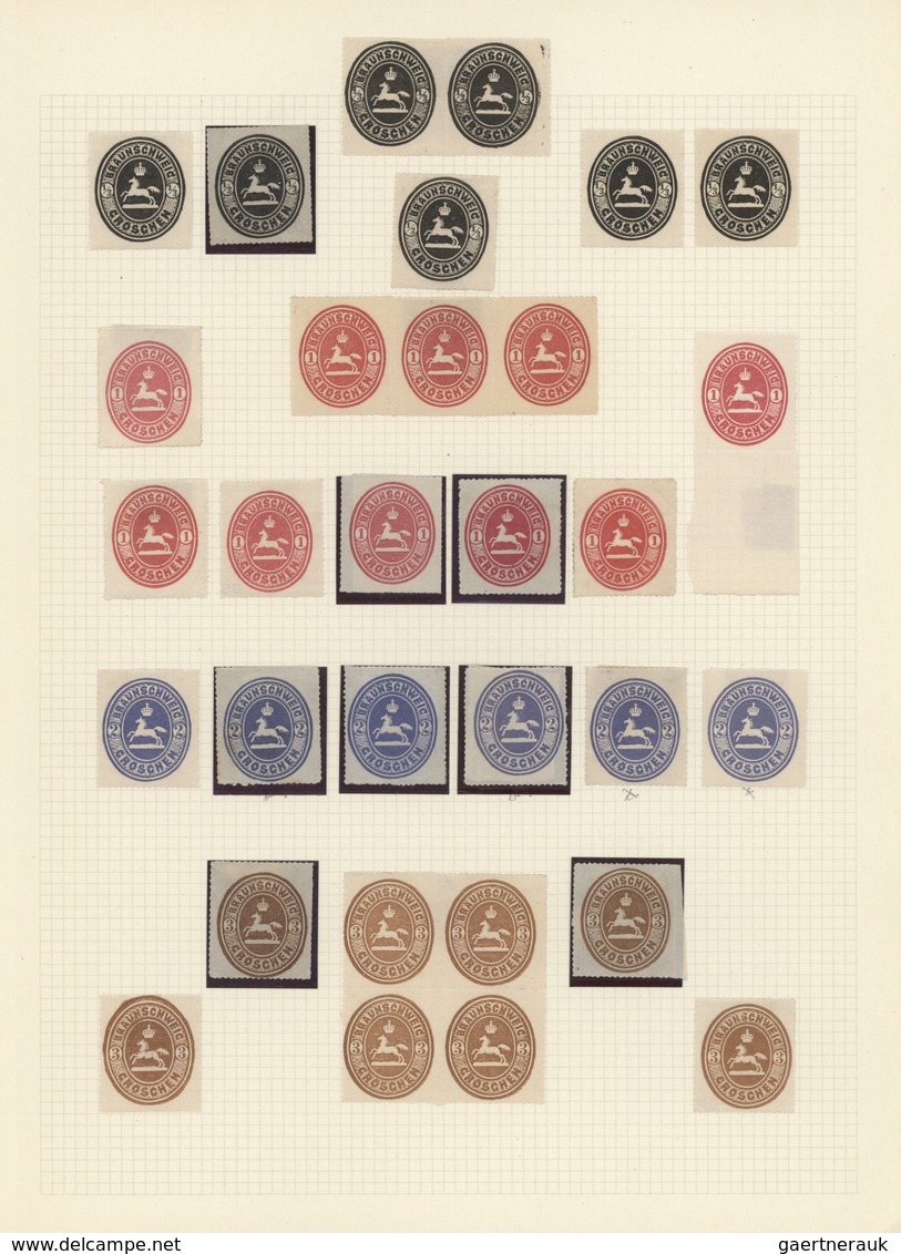 Braunschweig - Marken Und Briefe: 1853/67, Saubere Ungebrauchte Sammlung Auf Alten Albenblättern Mit - Brunswick