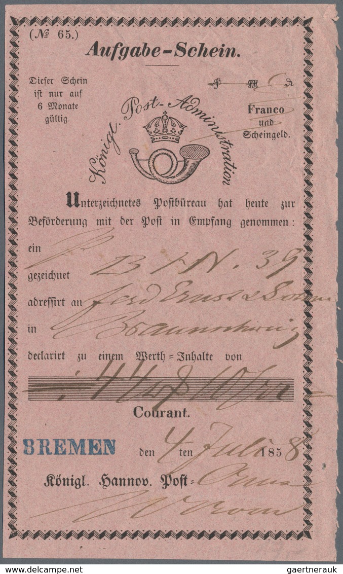 Bremen - Vorphilatelie: 1815/1870 (ca.), Nette Partie Von 28 Meist Markenlosen Belegen Bzw. Einem Po - Vorphilatelie