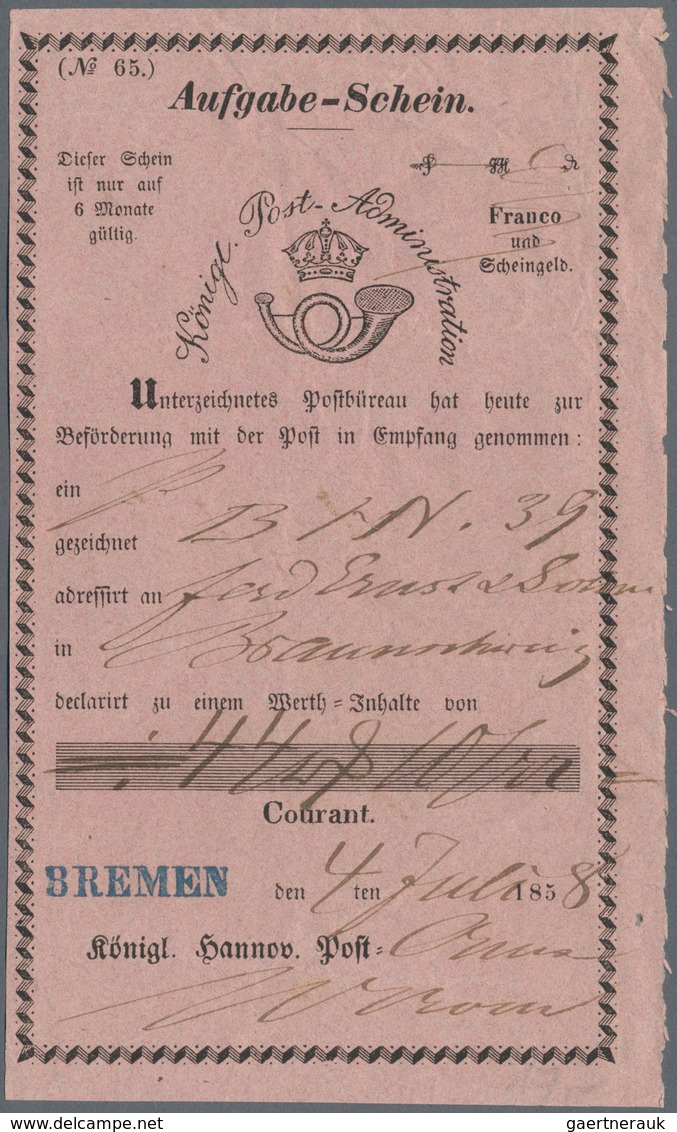 Bremen - Vorphilatelie: 1815/1870 (ca.), Nette Partie Von 28 Meist Markenlosen Belegen Bzw. Einem Po - Precursores