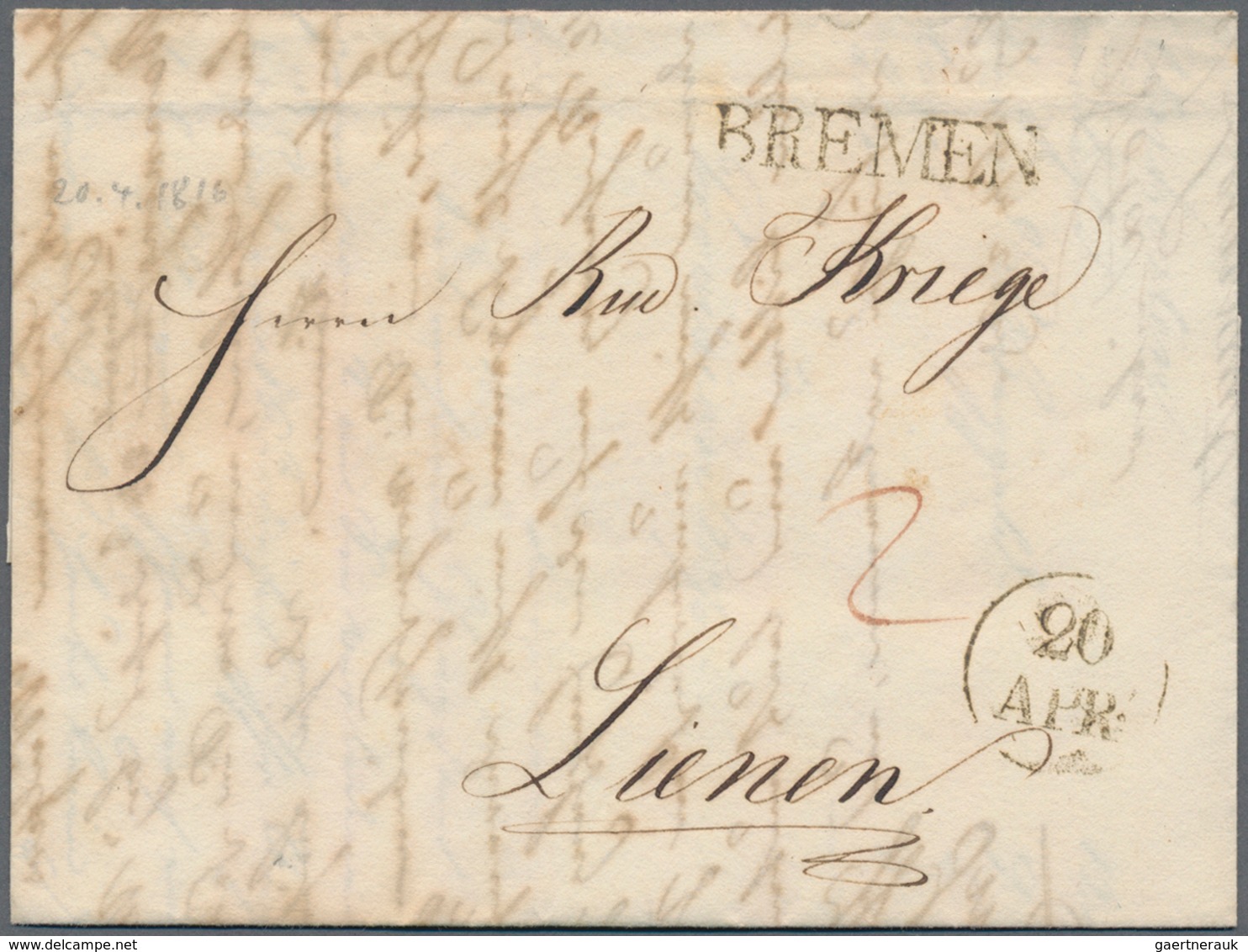 Bremen - Vorphilatelie: 1815/1870 (ca.), Nette Partie Von 28 Meist Markenlosen Belegen Bzw. Einem Po - Vorphilatelie