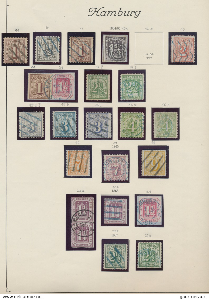 Hamburg - Marken Und Briefe: 1859/1867, Saubere, Fast Ausschließlich Gestempelte Sammlung Von 41 Mar - Hamburg