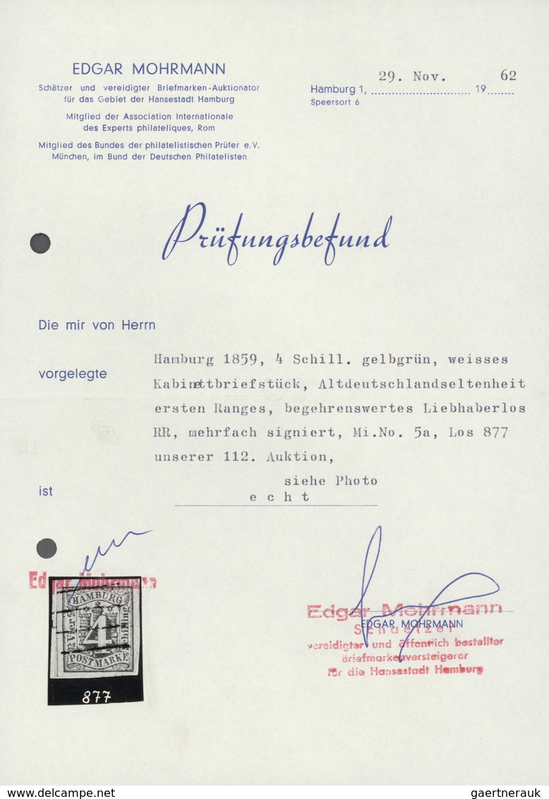 Hamburg - Marken Und Briefe: 1859-1867, überkomplette Qualitätssammlung Mit Insgesamt 28 Marken, Led - Hamburg (Amburgo)