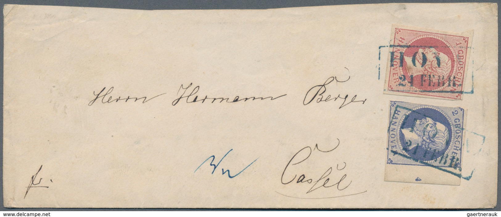 Hannover - Marken und Briefe: 1850/1867 (ca.), Partie von ca. 90 Briefen/Ganzsachen/Vorderseiten ab