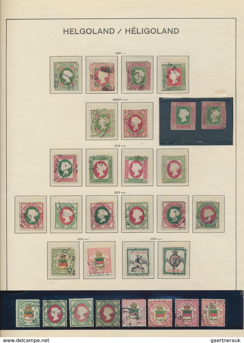 Helgoland - Marken Und Briefe: 1867/1879, Sammlungsbestand Von 45 Marken Auf Albenblatt Und Auf Stec - Héligoland