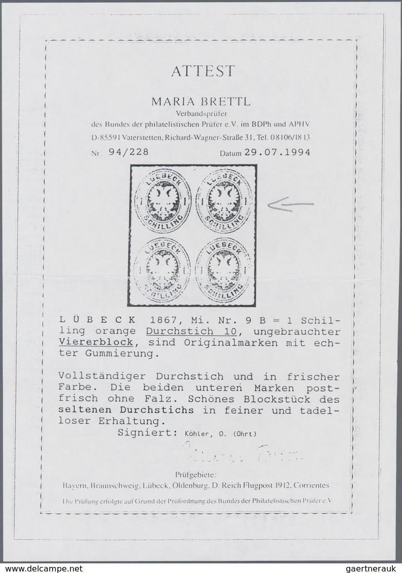 Lübeck - Marken Und Briefe: 1859/1865, Gestempelte Und Ungebrauchte Sammlung Auf Albenblättern, Dabe - Luebeck