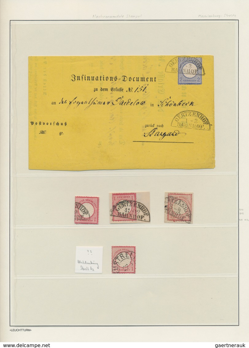 Mecklenburg-Strelitz - Stempel: 1872/75, Kleine Spezialsammlung NACHVERWENDETE MECKLENBURG STRELITZ- - Mecklenburg-Strelitz