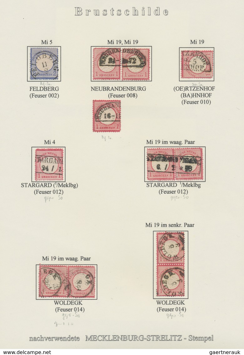 Mecklenburg-Strelitz - Stempel: 1872/75, Kleine Spezialsammlung NACHVERWENDETE MECKLENBURG STRELITZ- - Mecklenburg-Strelitz