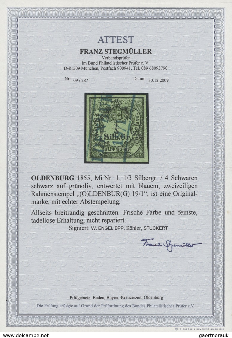 Oldenburg - Marken Und Briefe: 1852/1862, Saubere, Meist Gestempelte Sammlung Von 30 Marken Auf Albe - Oldenburg